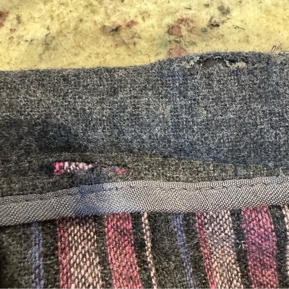 Vintage Pendleton Gray Pink Wool Peekaboo Plaid Maxi Skirt size 14 petite Large - Picture 8 of 8